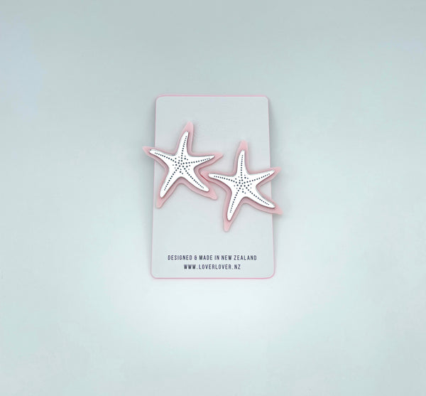 STARFISH STUD LARGE Milkshake-silver