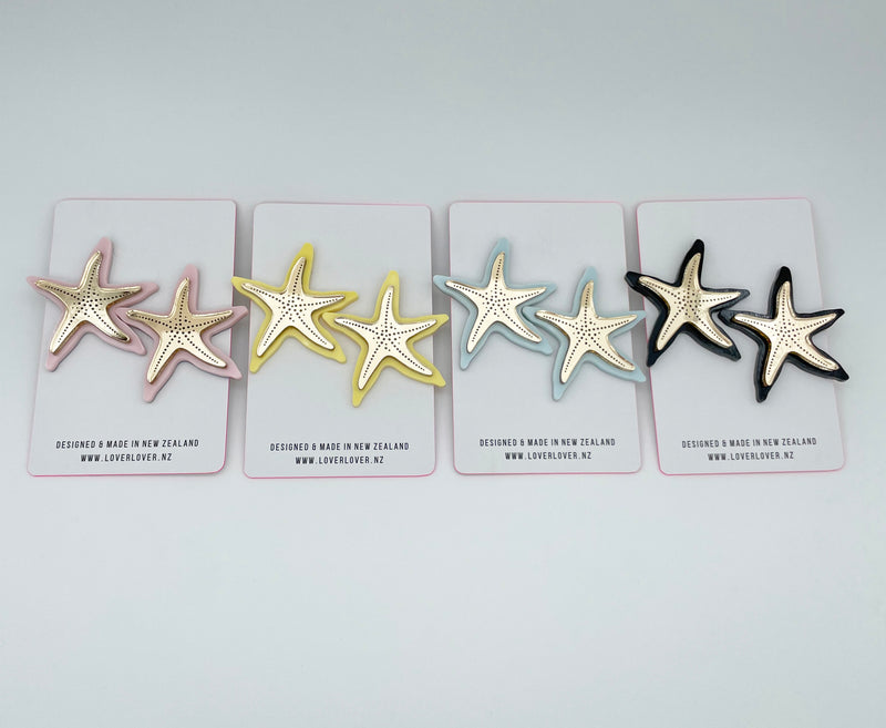STARFISH STUD LARGE Milkshake-silver