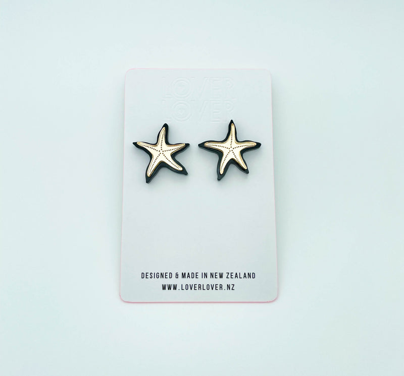STARFISH STUD - Black-Gold