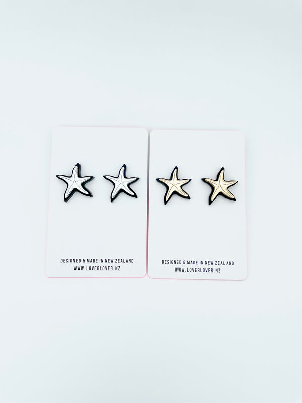 STARFISH STUD - Black-silver