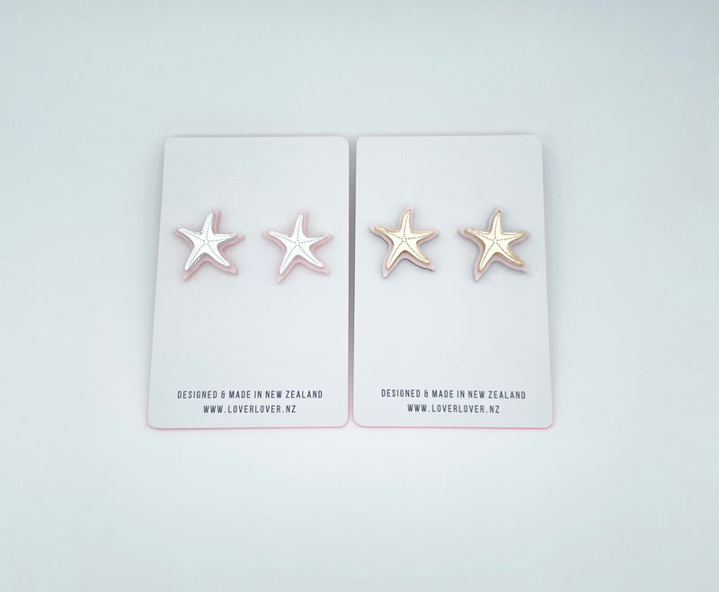 STARFISH STUD - Lemon-silver