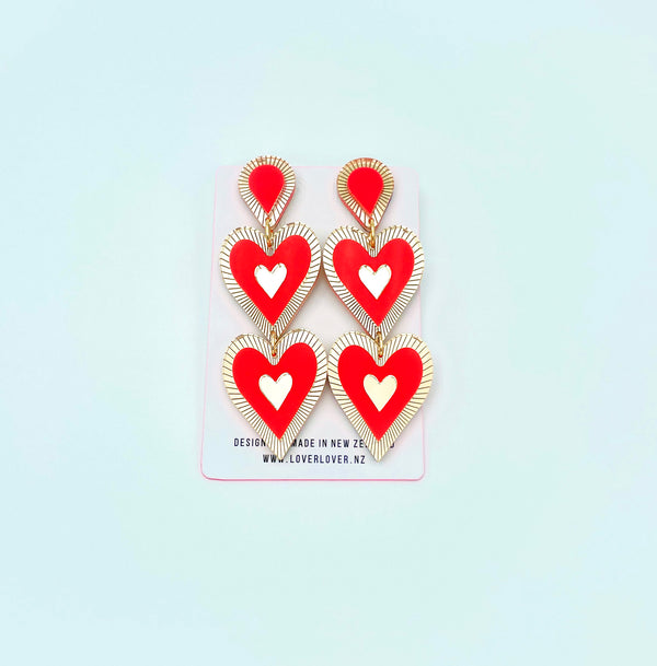 Freina Double drop - Scarlet Red - Gold