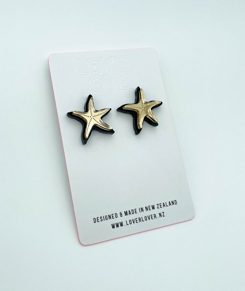 STARFISH STUD - Black-Gold