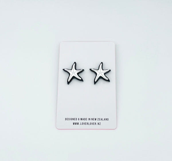 STARFISH STUD - Black-silver
