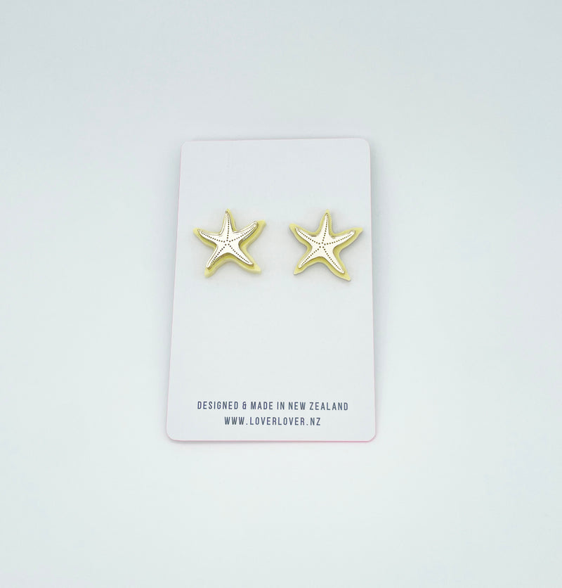 STARFISH STUD - Lemon-silver
