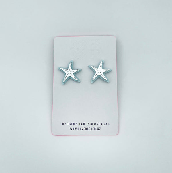 STARFISH STUD Pastel blue-silver