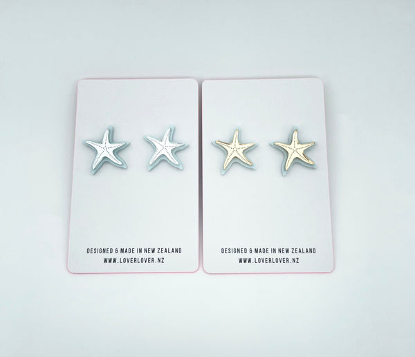 STARFISH STUD Pastel blue-silver